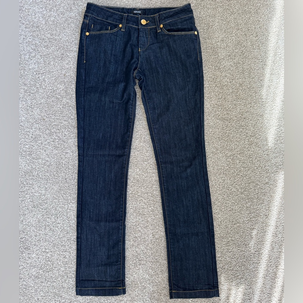 Low Rise Versace Jeans Collection Midnight Blue Boot Cut Jeans